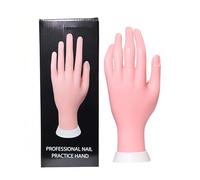 Manicure Practice Hands,Art Manicure Dito Formazione,Modello Flessibile per Nail,Mano Finta con Unghie,Mano per Pratica per un Corso Introduttivo Sulla Nail Art Finta,Movable,23x8.5cm