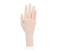 Manicure Practice Hands & Fingers Nail Hand Practice Model Flexible Movable Soft Plastic Hand for Fake Nail Art Starter Training (Right Hand) (Dark Skin Color)