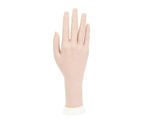 Manicure Practice Hands & Fingers Nail Hand Practice Model Flexible Movable Soft Plastic Hand for Fake Nail Art Starter Training (Right Hand) (Dark Skin Color)