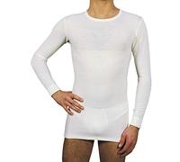 MANIFATTURA BERNINA Form 1011 (Taglia 5) - Maglia Intima a Maniche Lunghe da Uomo in Lana e Cotone con Fascia Vita incorporata