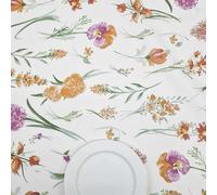 Manifattura Tessile Toscana Tovaglia Antimacchia Cotone Resinato Liquidproof per Uso Interno ed Esterno, Rettangolare x6 180, Fiori di Campo, Disegno, Materiale Cotone