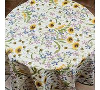 Manifattura Tessile Tovaglia Antimacchia Cotone Resinato Liquidproof per Uso Interno ed Esterno - Camomilla, Ovale x12 270