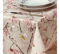 Manifattura Tessile Tovaglia Antimacchia Cotone Resinato Liquidproof per Uso Interno ed Esterno (Magnolia, Rettangolare x8 220)