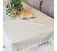 Manifattura Tessile Tovaglia Antimacchia Cotone Resinato Liquidproof per Uso Interno ed Esterno - Unito Beige, Rettangolare x12 270