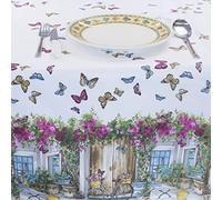 Manifattura Tessile Tovaglia Disegni Acquarello Puro Cotone Stampa Fantasia Italiana - Biciclette, Solo 6 Tovaglioli