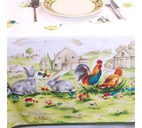 Manifattura Tessile Tovaglia Disegni Acquarello Puro Cotone Stampa Fantasia Italiana - Fattoria, Quadrato x6 140