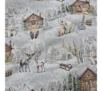 Manifattura Tessile Tovaglia Natalizia Gobelin Lurex - Disegno 4, Ovale x8 220