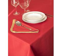 Manifattura Tessile Tovaglia Natalizia Tinta Unita Rosso Profilo Lurex - Oro, Ovale x6 180