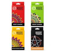 Manifest Magic Candles - Set di 48 candele rituali incantesimi con 4 scatole (magia nera, felicità, coraggio, abbondanza), kit di candele chakra, combustione 90 minuti, meditazione, stregoneria e uso
