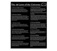 Manifestation and Spiritual Laws Canvas Wall-Art for Sacred Space The 12 Principles Decor(Unframed,12x18inch(30x45cm))