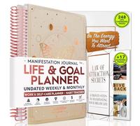 Manifestation Journal - Planner di obiettivi e vita, Planner settimanale e mensile non datato per raggiungere i tuoi obiettivi quotidiani | Un 12 mesi per aumentare la produttività e l'organizzazione