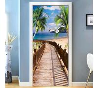 Manifesto Della Porta Paesaggio Degli Alberi Del Ponte Di Legno Adesivi Murali Autoadesivi, Porte Interne 3D Camere Da Letto Impermeabili Bagno Toilette Decorazione Domestica Decal Vinyl A-674889633
