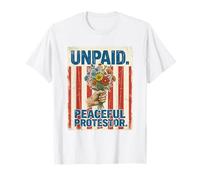 Manifesto Floreale Protestore Pacifico Non Pagato Maglietta