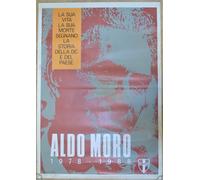 MANIFESTO ORIGINALE DEMOCRAZIA CRISTIANA 10 ANNI DALLA MORTE DI ALDO MORO 1988