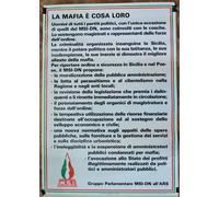 MANIFESTO ORIGINALE DESTRA NAZIONALE MSI ANNI 80 LA MAFIA E' COSA LORO SICILIA