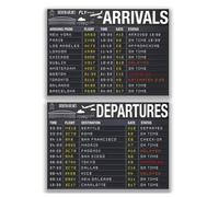 Manifesto per Festa in Aereo, Set di Due cartelli per Arrivo e partenza, cartelli per Terminal dell'aeroporto, da Usare per la Decorazione Auto-Modifica degli aviatori - 42x60cmx2 Senza Cornice