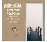 Manifesto Poster Porta Decorativa Trompe L'Oeil - Scala St-01 - 4 Dimensioni