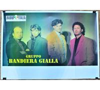 MANIFESTO PUBBLICITARIO ORIGINALE CONCERTO GRUPPO BANDIERA GIALLA ANNI 80