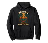 Manifesto Relax Palme Tramonto Vibe Felpa con Cappuccio