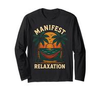 Manifesto Relax Palme Tramonto Vibe Maglia a Manica