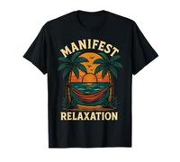 Manifesto Relax Palme Tramonto Vibe Maglietta