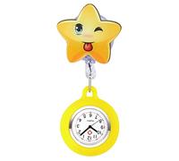 manifo orologi infermiera Fob Orologio Cardiofrequenzimetro Nurse Watch Orologio Kittel silicone Cartoon Stella Orologio da tasca infermiera orologio giallo