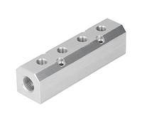 Manifold 40x40mm G1 / 2 Inlet G1 / 4 Outlet | Aluminum Pneumatic Block for Factory Automation/Auto Repair | 0-0.9MPa Pressure, Oxidation Tolerant (SY40-02-4F)