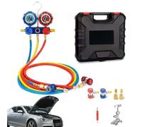 Manifold Gauge Kit Kit Refrigerant Gauge Kit Refrigerant Refill Kit per Home Vehicle Repair Workshop Seasonal Upkeep Garage Maintenance