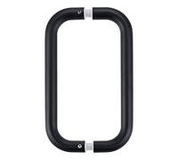 Maniglia a C a doppia faccia per porta scorrevole in vetro senza cornice, acciaio inossidabile 304, colore nero opaco, adatta per vetri di 6-12 mm, interasse 20.3 cm, ideale per bagni, doccia, spa