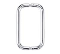 Maniglia a C a doppia faccia per porta scorrevole in vetro senza cornice,acciaio inossidabile 304,finitura cromata lucida, adatta per vetri di 6-12 mm,interasse 20.3 cm,ideale per bagni,doccia,spa.