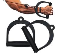 Maniglia a D per cavo - 2 pezzi accessorio da palestra resistente, maniglie in acciaio antiscivolo, attacco per cavo, impugnatura pull-down, maniglia per allenamento fitness per tricipiti estensione