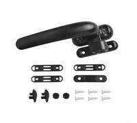 Maniglia a ghigliottina in lega di alluminio con serratura antifurto per porte e, design piatto confortevole, per una facile installazione per cucina, bagno, camera da letto, ufficio, nero (nero a