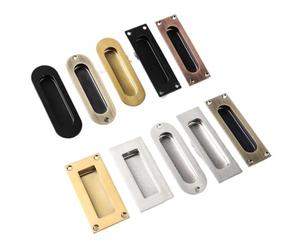 Maniglia a scomparsa in acciaio inossidabile per porta scorrevole integrata per porta scorrevole e cassetto, maniglia incorporata in oro nero (06stainless steel304, 5 pezzi)