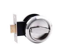 Maniglia A Scomparsa In Acciaio Inox For Porte A Scomparsa, Serratura Senza Chiave, Semplice Chiusura A Scatto For Camere Da Letto, Bagni, Spazi Abitativi(Silver)