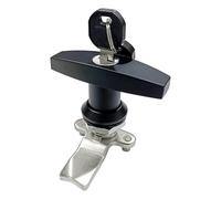 Maniglia a T for porta da garage in lega di zinco con chiavi, serratura for armadietto industriale, maniglia for porta dell'armadio, accessori for serratura for porta, 1 pezzo(Black with Keys)