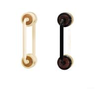 Maniglia a ventosa trasparente per porte di armadi e frigoriferi con aspetto minimalista ed efficace potenza di aspirazione (noce + legno)