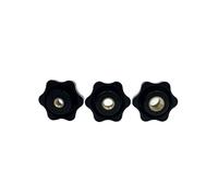 Maniglia a vite a forma di fiore, dado meccanico nero M4 M5 M6 M8 M10 M12, maniglia filettata, pulsante di serraggio, dado manuale resistente al calore, 2 pezzi (Through Hole,M5 (Head 32mm) 10pcs)