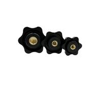 Maniglia a vite a forma di fiore, dado meccanico nero M4 M5 M6 M8 M10 M12, maniglia filettata, pulsante di serraggio, dado manuale resistente al calore, 2 pezzi (Blind Hole,M5 (Head 32mm) 10pcs)