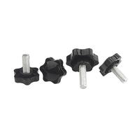 Maniglia a vite a forma di fiore, vite a testa svasata M4 M5 M6 M8 M10 M12, manico in plastica, serrare a mano, dadi, manopola meccanica, acciaio al carbonio_M5(16mm (5pcs)-M5 (testa 32mm))