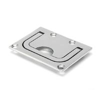 Maniglia ad anello per sollevamento a filo, 7,6 x 5,5 cm, in acciaio inox, rettangolare, da incasso, resistente, maniglia per porta per mobili e barche (1 pezzo)