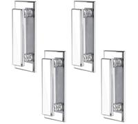 Maniglia adesiva adesiva per porta, in acrilico, con manico smussato a specchio, grande maniglia istantanea trasparente per armadietti, finestre, cassetti, cassetti, cassetti e porte scorrevoli (4 pezzi, 12,5 x 5,5 cm)