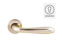 Maniglia ALBA H per porte hotel in zama con pomolo fisso, foro YALE