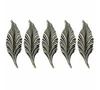 Maniglia antica a forma di foglia, maniglia per mobili da cucina, 5 pezzi, per armadio, armadio, armadio, credenza, maniglie per porte e cassetti