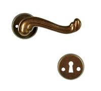 Maniglia Barocco con Rosetta in Ottone Quadro Maniglia 8 mm 1 Paio