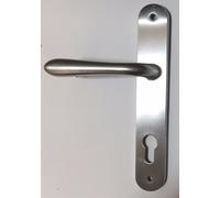 Maniglia Comit Goccia satinata cromata su placca foro yale