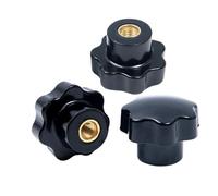Maniglia con filettatura a forma di fiore, 1 pz Maniglia Filettata Stella Meccanica Dadi a Pollice Neri Manopola di Serraggio Dadi Manuali M4 M5 M6 M8-M16(60xM10 copper core)