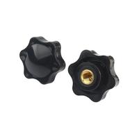 Maniglia con filettatura a forma di fiore, M4 M5 M6 M8 M10 M12 Morsetto Manopola Maniglia Filettata Stella Nera Manuale Dado a Pollice 5 pezzi(Blind End,M8(Head 38mm) 5pcs)