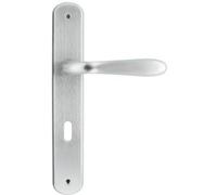 COPPIA MANIGLIE MANIGLIA CROMO SATINATO CON PLACCA INTERASSE 70 X PORTE INTERNE
