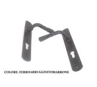 Maniglia con placca FORO YALE ferro arrugginito marrone QUADRO 8 FM.026.YM.R
