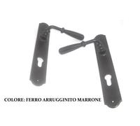 Maniglia con placca FORO YALE ferro arrugginito marrone QUADRO 8 FM030.YM.R